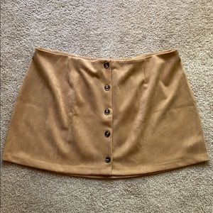 NWOT Wild Fable Tan Faux Suede Button up Skirt 3X
